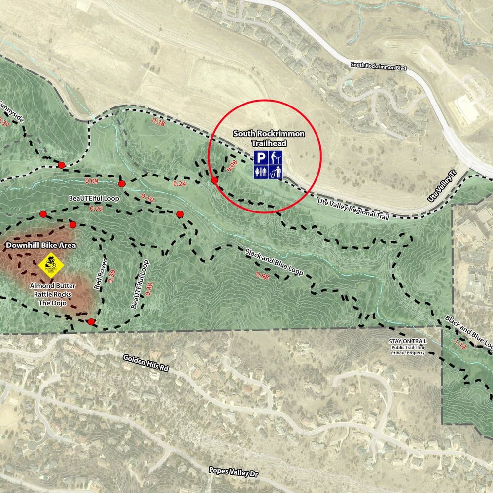 South Rockrimmon Trailhead map section