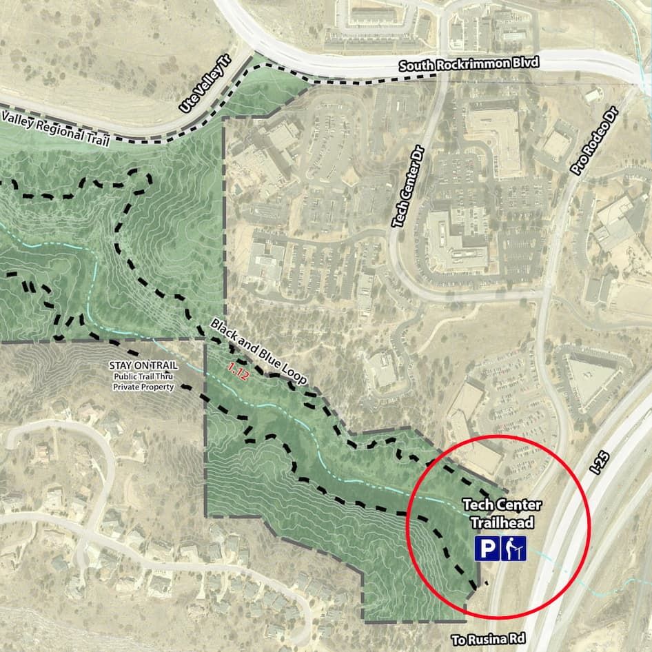 Tech Center Trailhead map section
